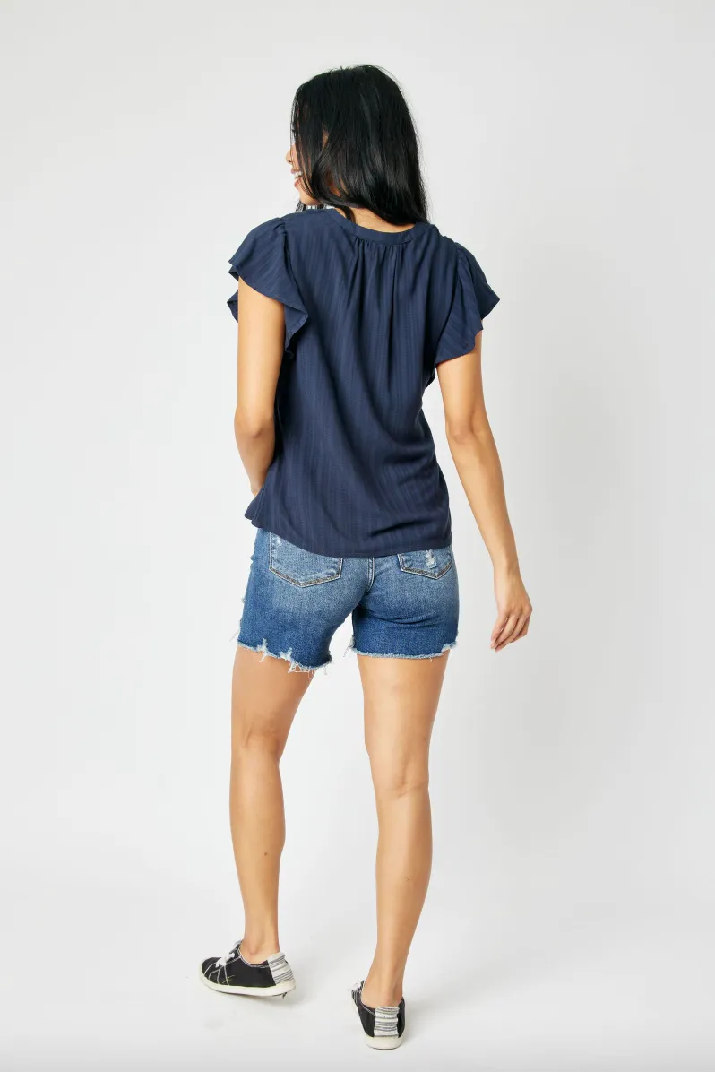 Judy Blue Hi-Lo Hem Destroyed Shorts