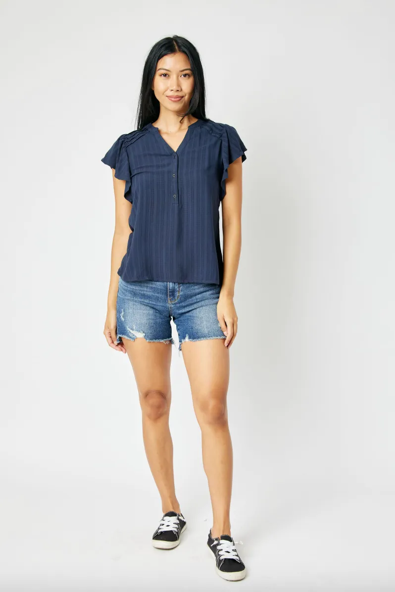 Judy Blue Hi-Lo Hem Destroyed Shorts