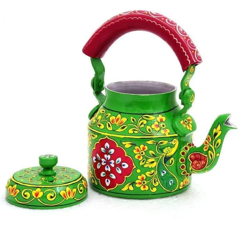 Kaushalam Hand Painted Tea Pot : Green Delight