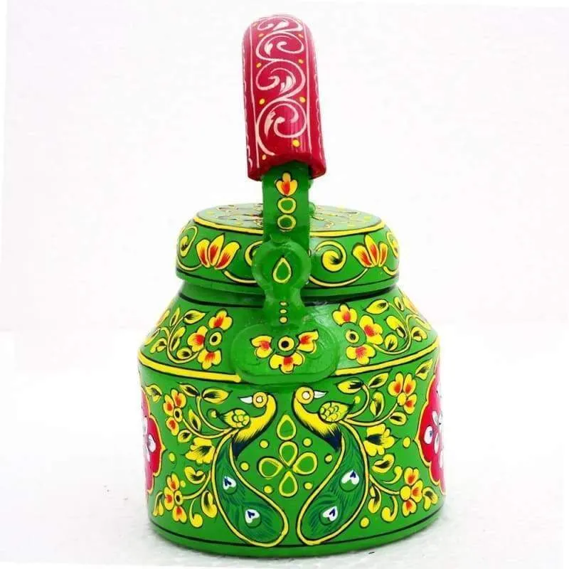 Kaushalam Hand Painted Tea Pot : Green Delight