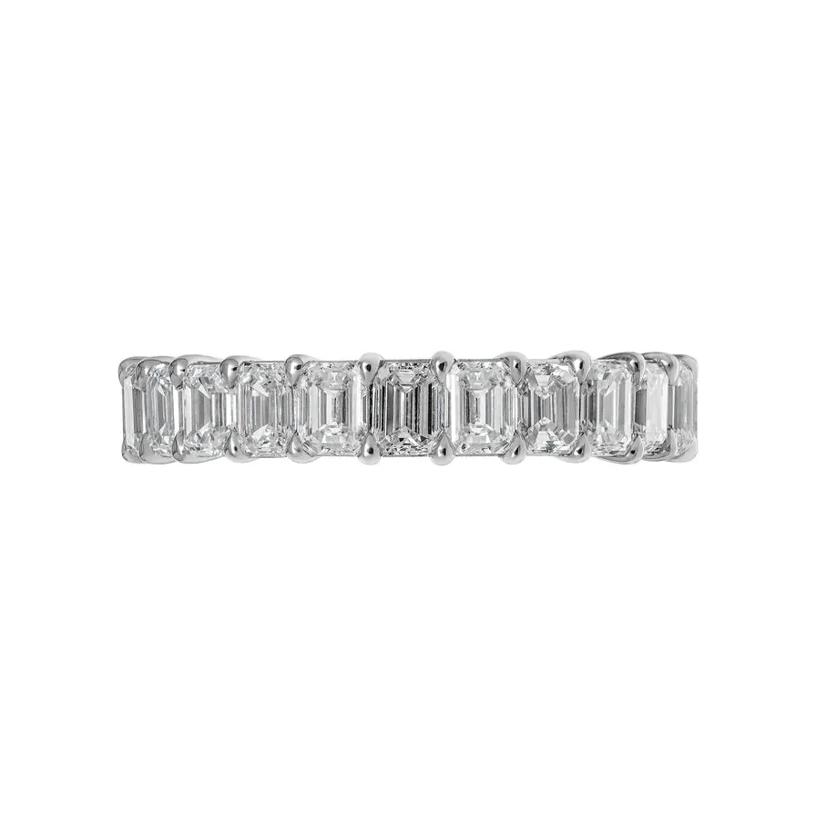 KELLY 3 Carat Emerald Diamond Eternity Band in Platinum 15 pointer GIA Certified By Mike Nekta SIZE 6.25