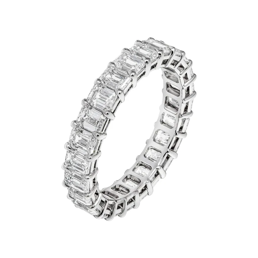 KELLY 3 Carat Emerald Diamond Eternity Band in Platinum 15 pointer GIA Certified By Mike Nekta SIZE 6.25