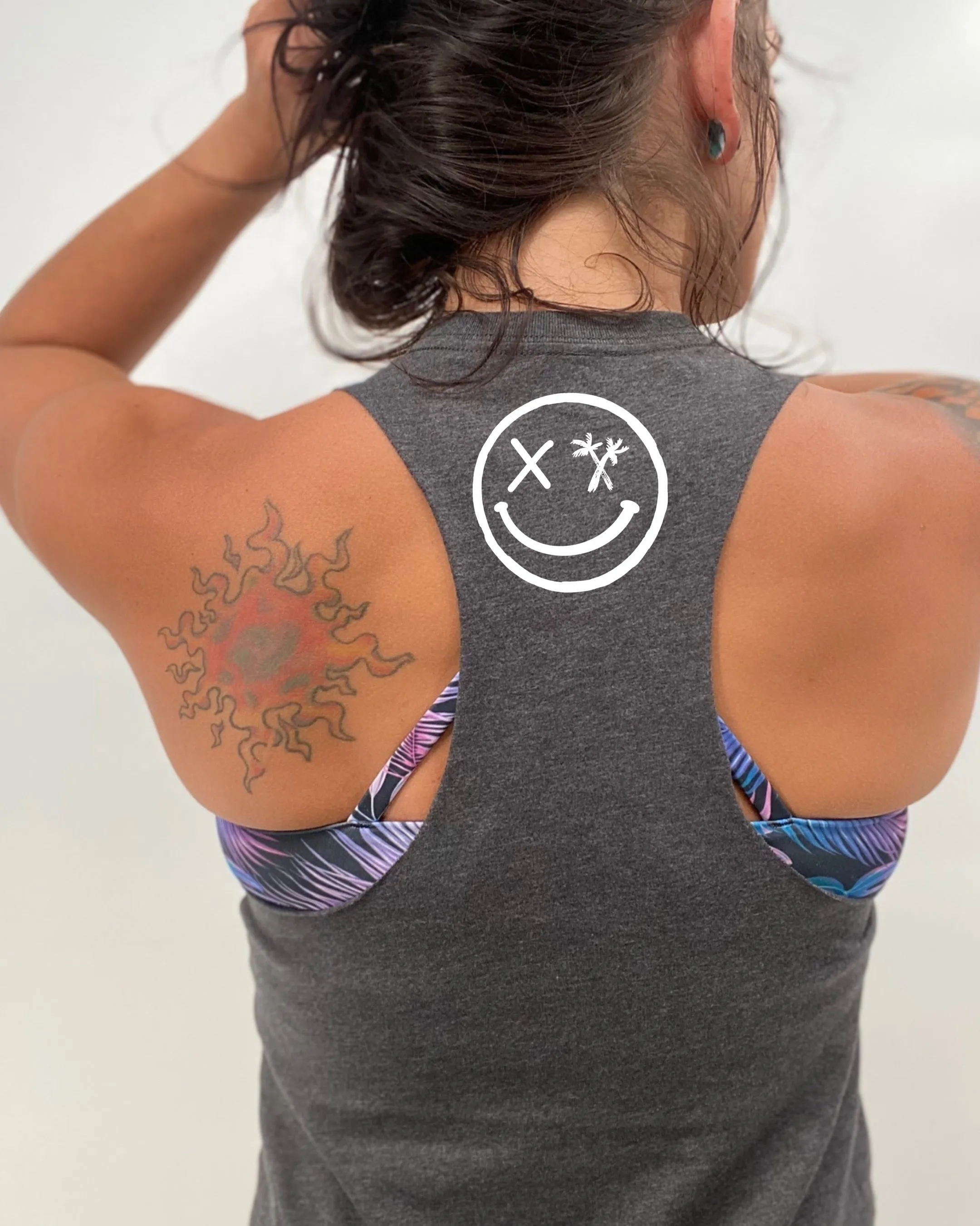 Ladies "FIT Fuck I'm Tired" Flowy Racerback Crop Tank