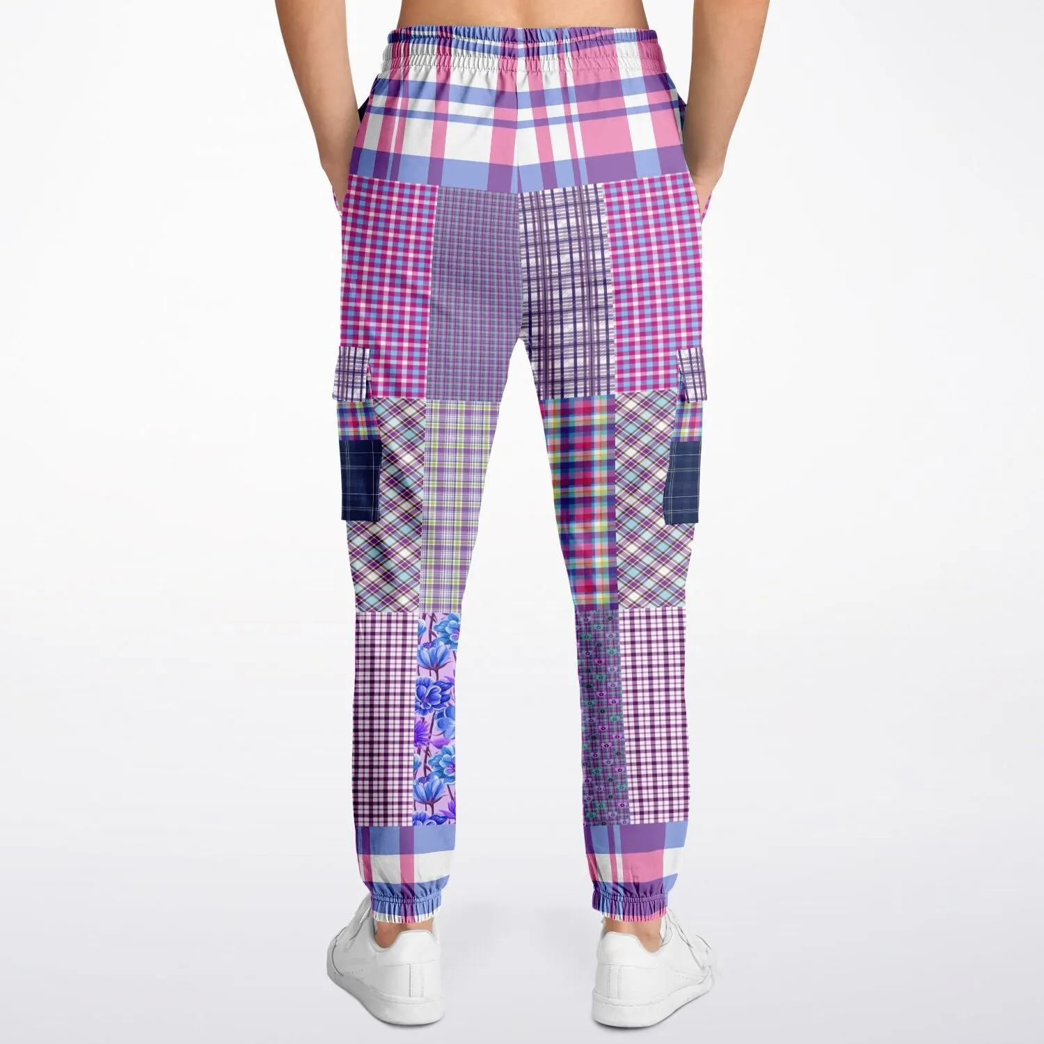 Lavender Fields Purple Plaid Unisex Eco-Poly Cargo Joggers