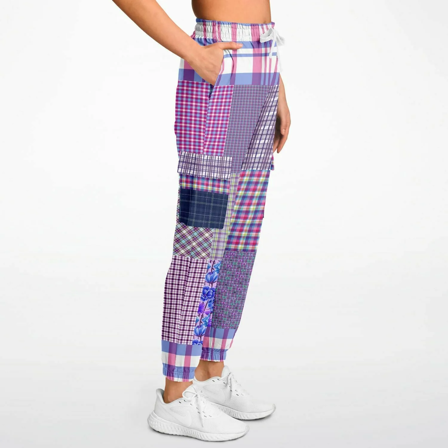 Lavender Fields Purple Plaid Unisex Eco-Poly Cargo Joggers