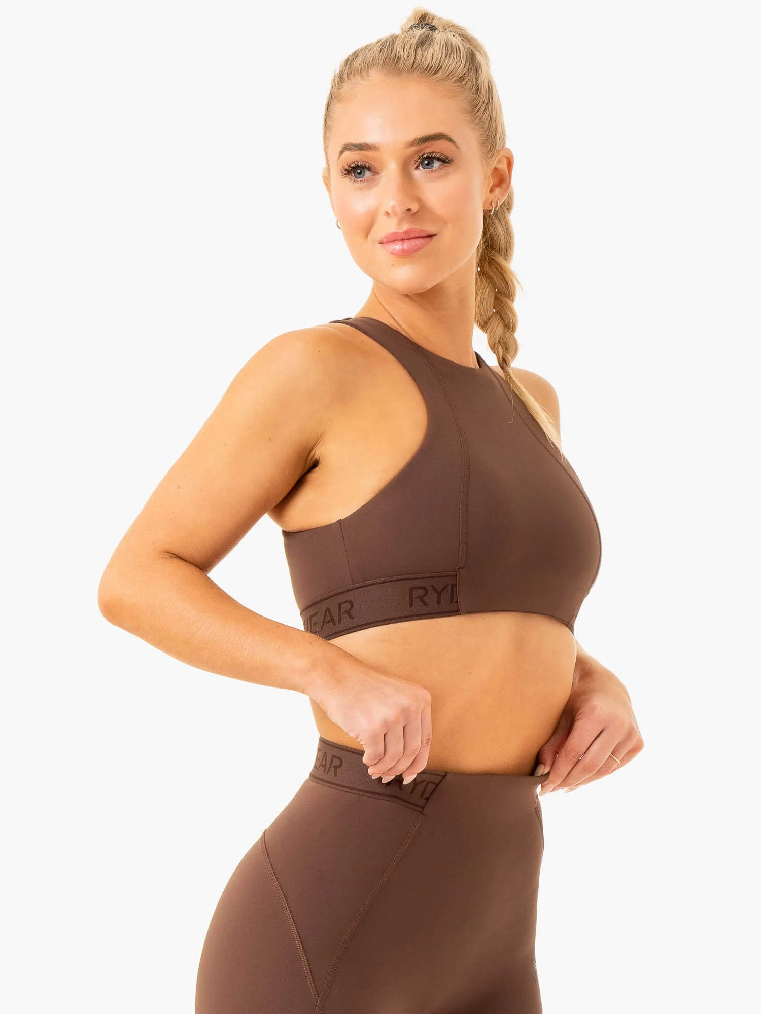 Level Up High Impact Sports Bra - Chocolate