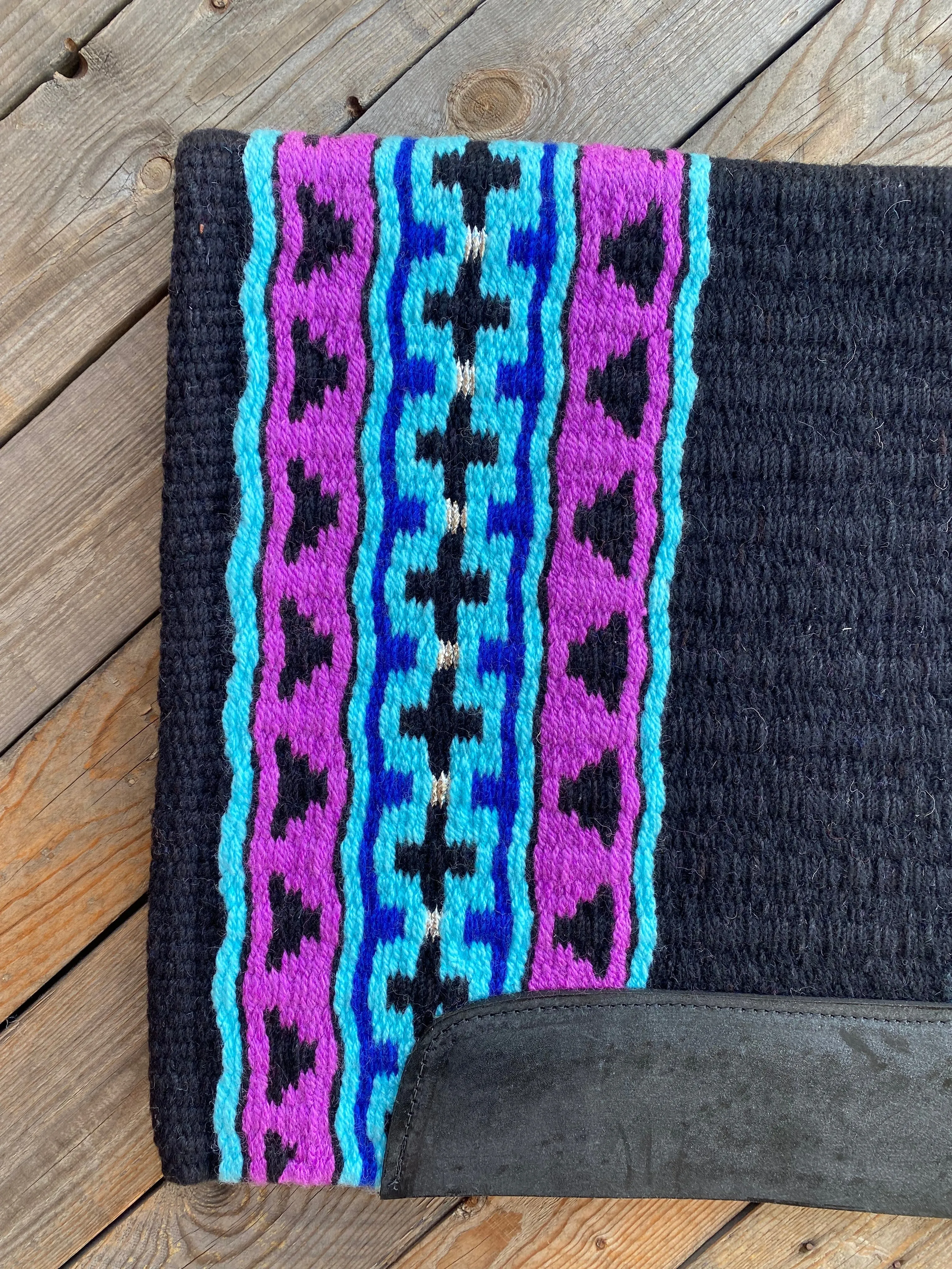 Luxe Hand-Woven Saddle Pad - Purple & Turquoise