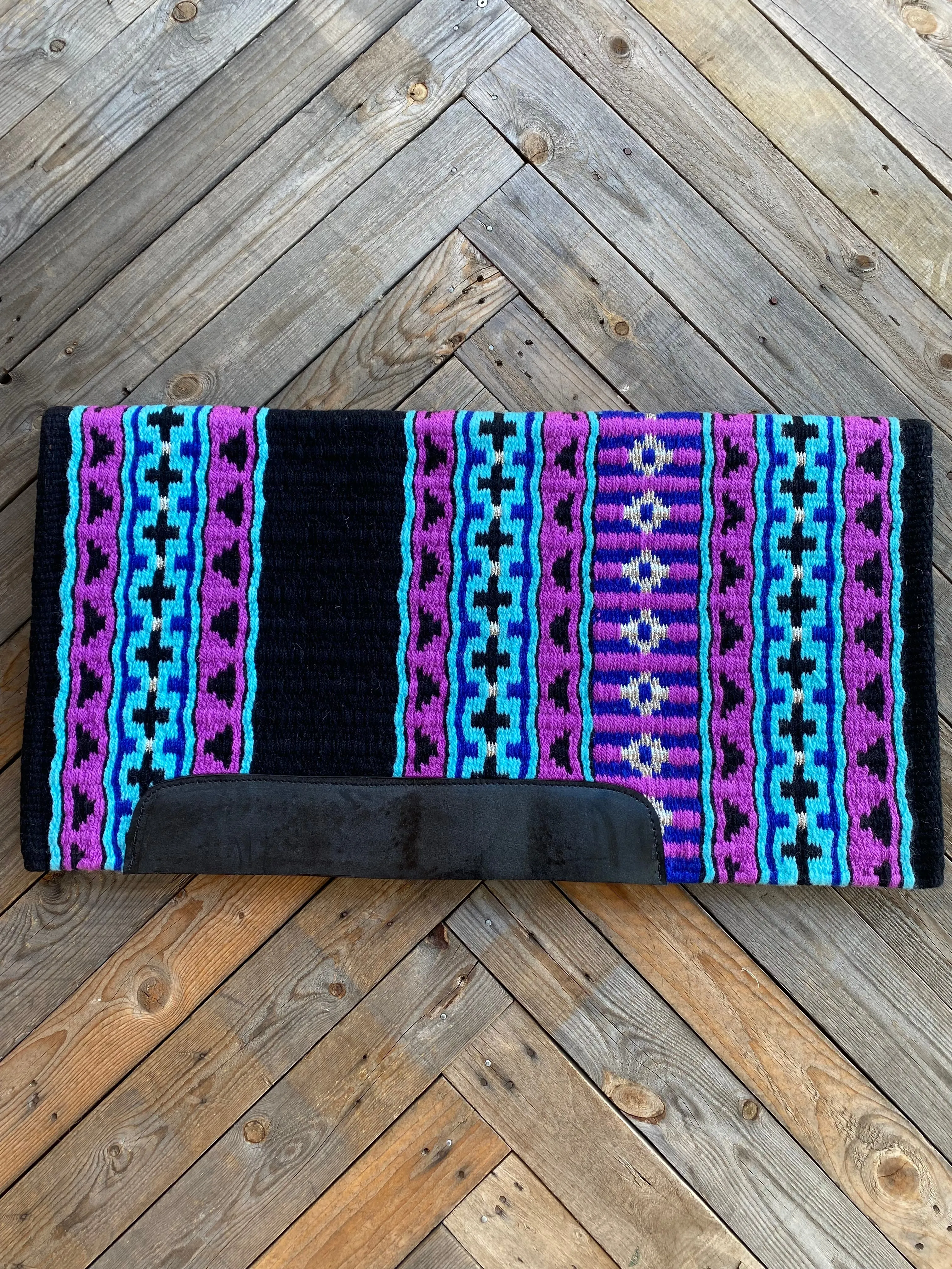 Luxe Hand-Woven Saddle Pad - Purple & Turquoise