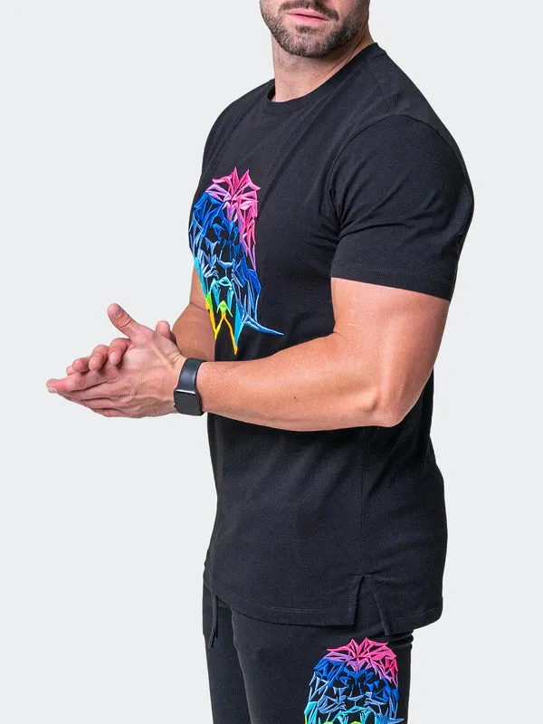 Maceoo Stretch Short-Sleeve Athletic Wear | Tee Neon Black