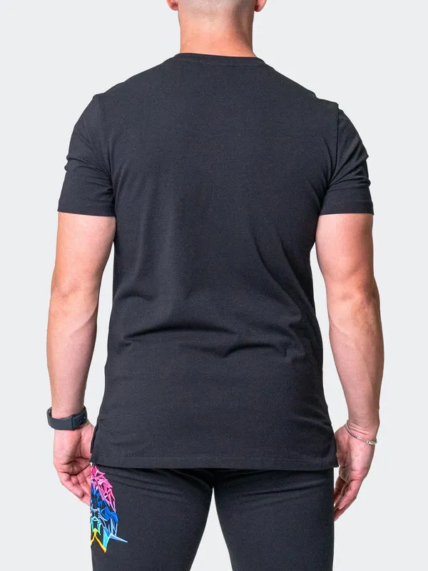 Maceoo Stretch Short-Sleeve Athletic Wear | Tee Neon Black