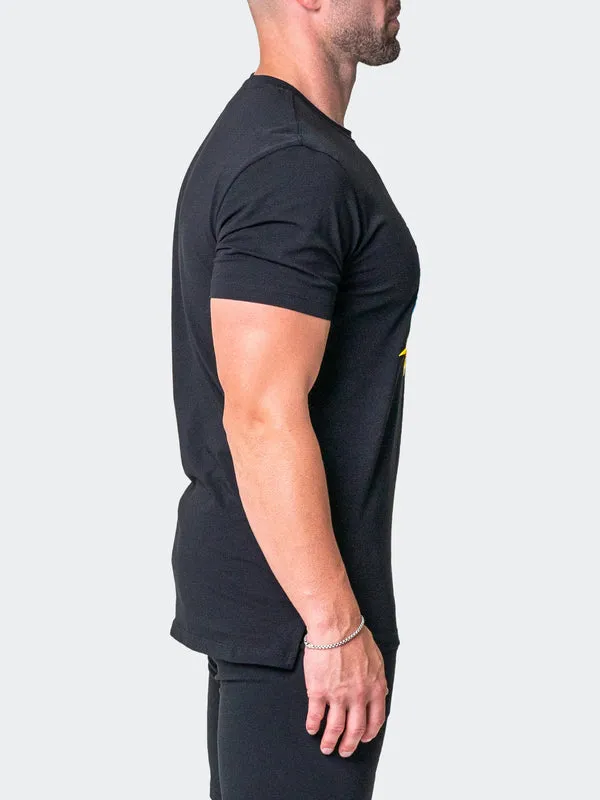 Maceoo Stretch Short-Sleeve Athletic Wear | Tee Neon Black