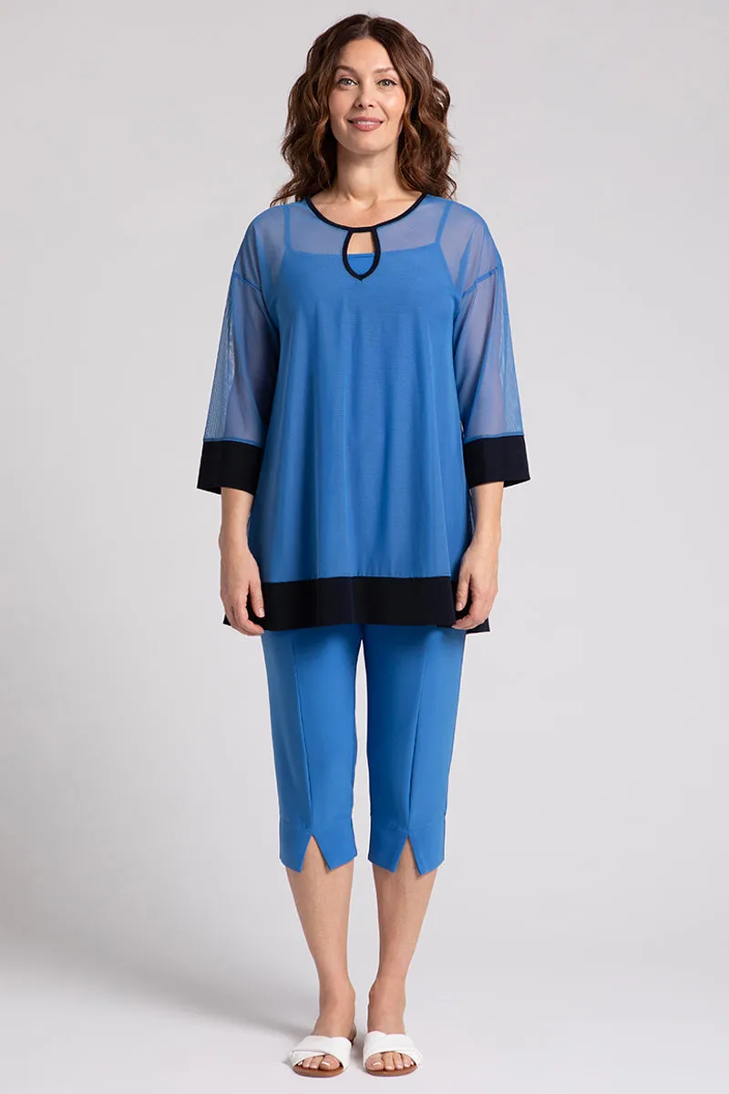 Mesh Keyhole Tunic | Marine