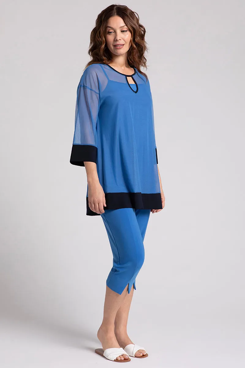 Mesh Keyhole Tunic | Marine