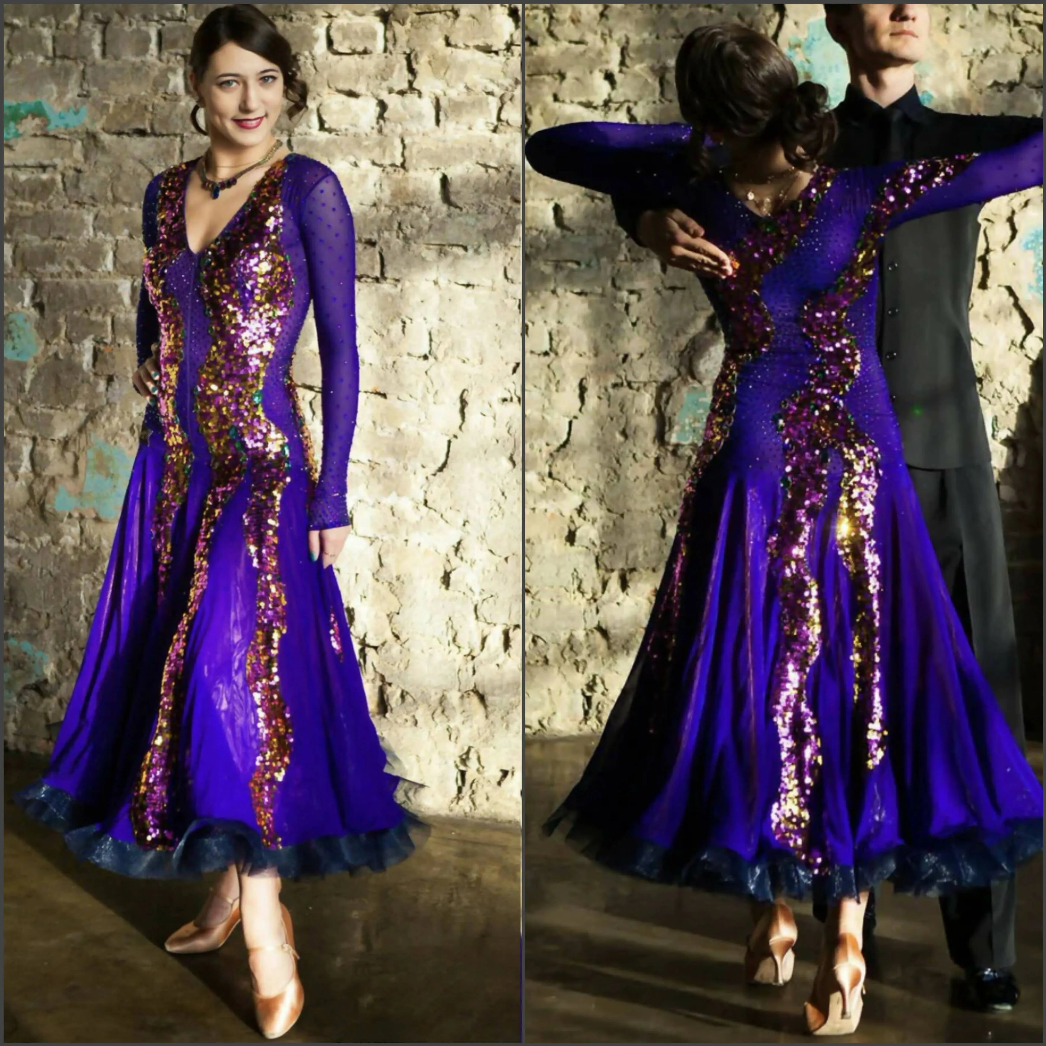 Mesmerizing Melnikoff's Purple Ballroom Dress