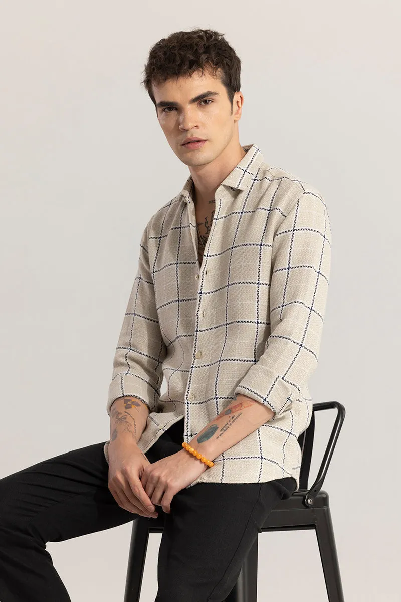 Modish Grid Beige Checks Shirt