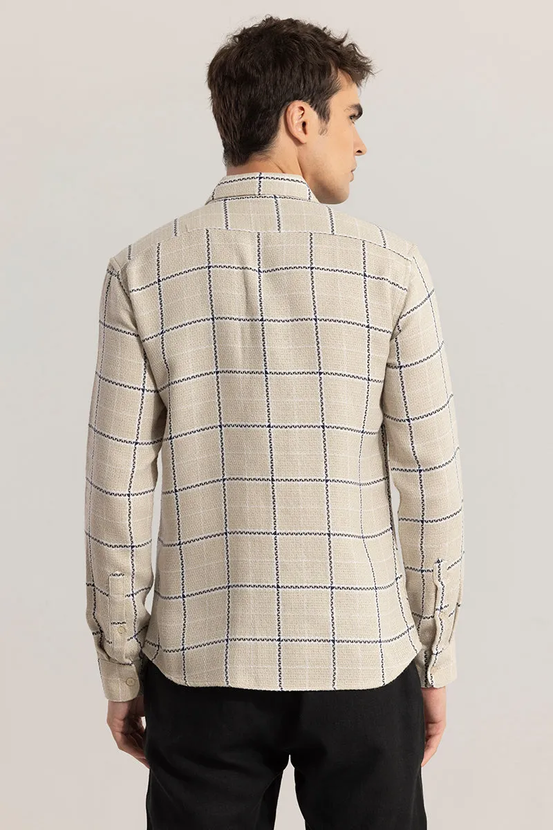 Modish Grid Beige Checks Shirt