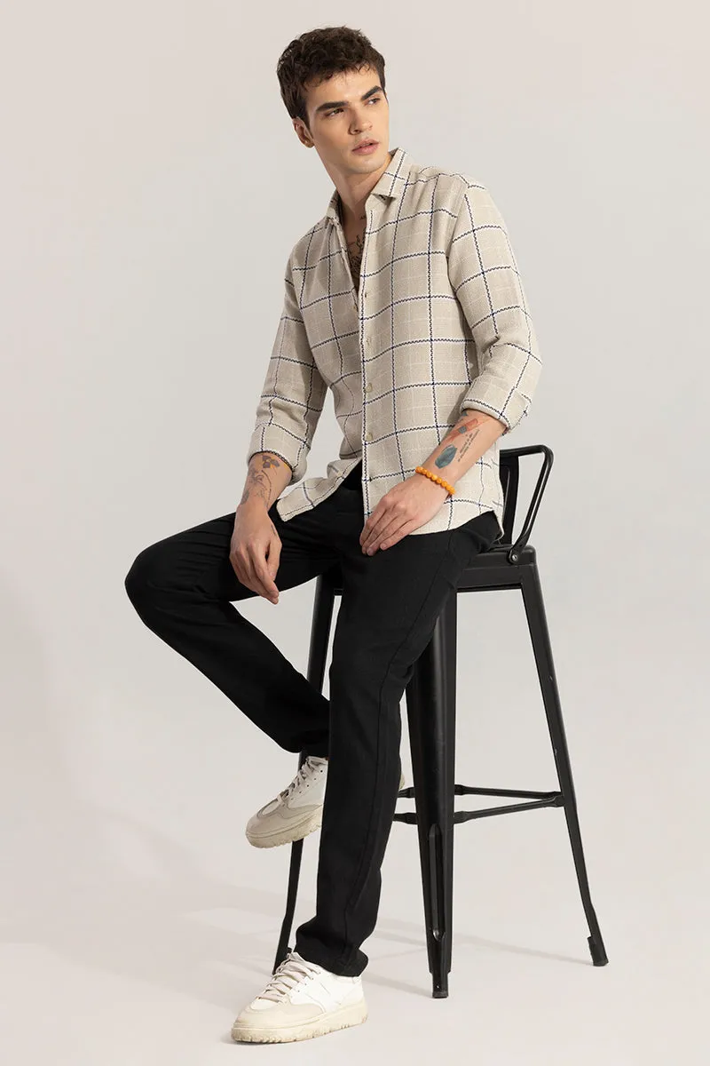 Modish Grid Beige Checks Shirt