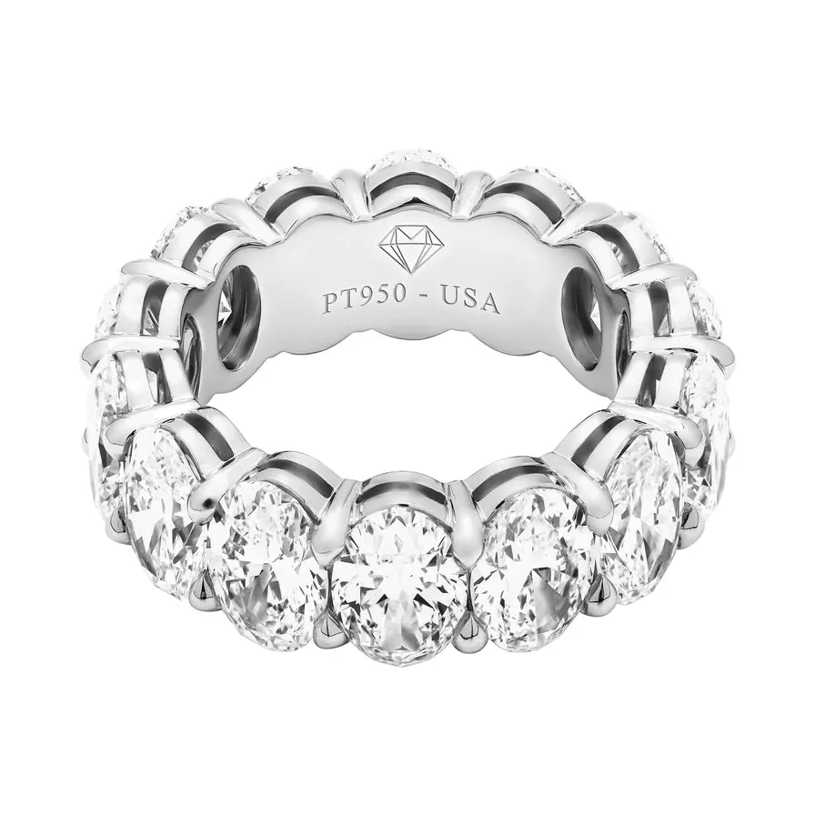 MYRA 10 Carat Oval Cut Diamond Eternity Band in Platinum 70 pointer GIA Certified By Mike Nekta SIZE 6