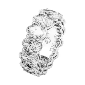 MYRA 10 Carat Oval Cut Diamond Eternity Band in Platinum 70 pointer GIA Certified By Mike Nekta SIZE 6