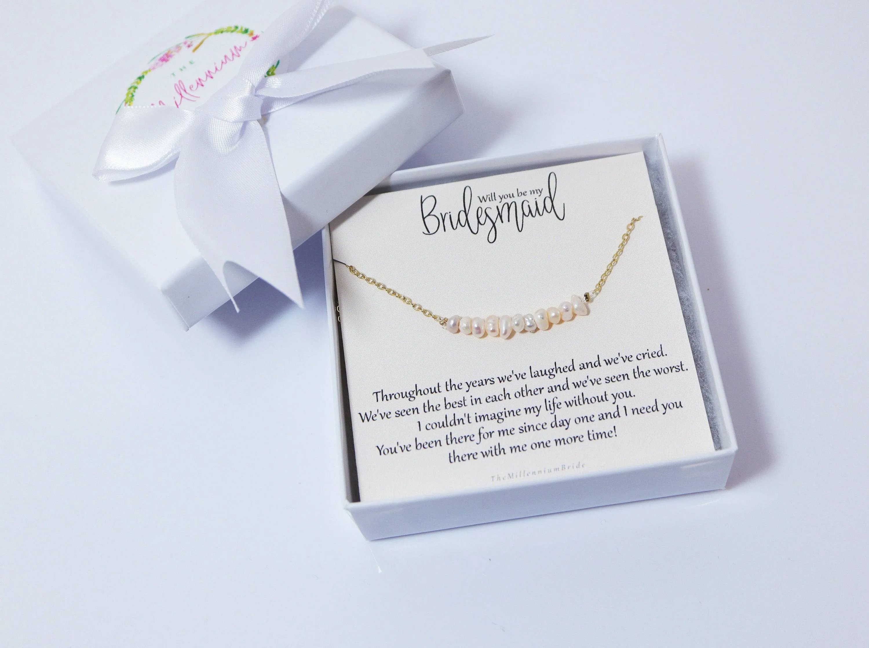 Natural Freshwater Pearls Bridesmaid Jewelry, Pearl Bridesmaid Earrings And Necklace, Crystal Earrings, Maid Of Honor Gift