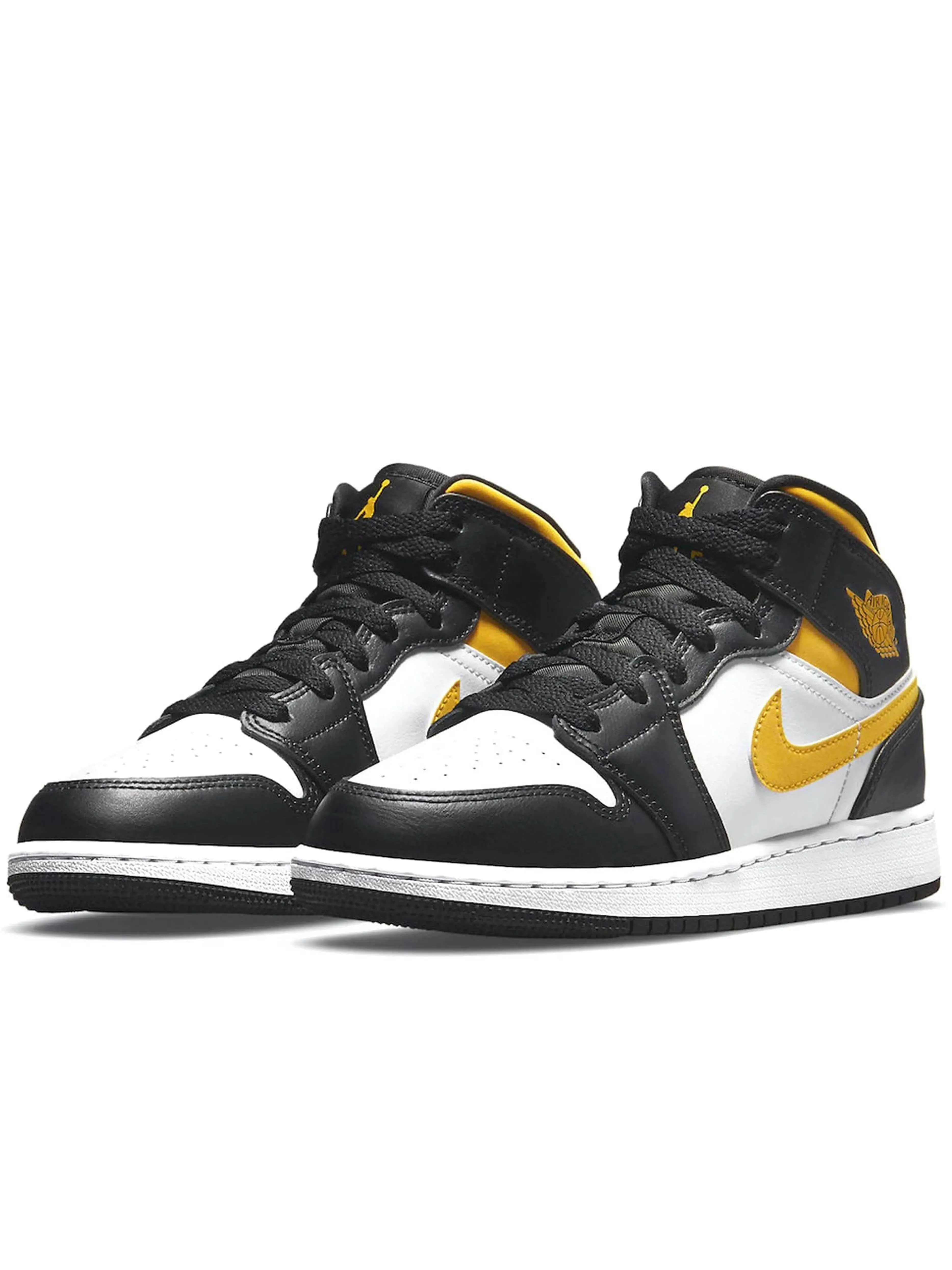 Nike Air Jordan 1 Mid White Pollen Black (GS)