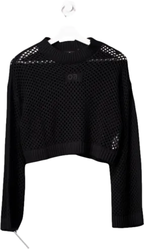 OceansApart Black Lilou Crochet Jumper UK XS