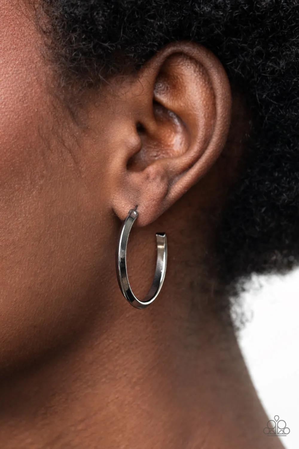 On The Brink - Black Hoop Earring