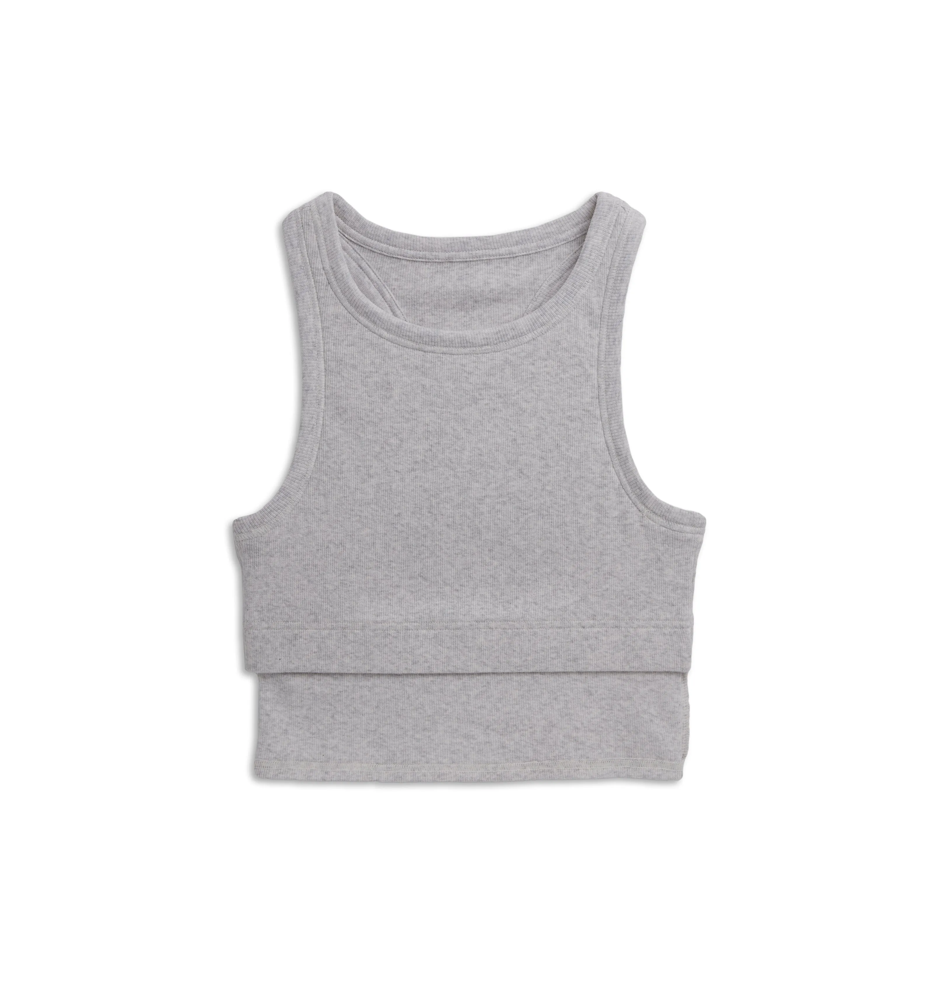 Organic Cotton Rib Bra Top - Cloud Gray