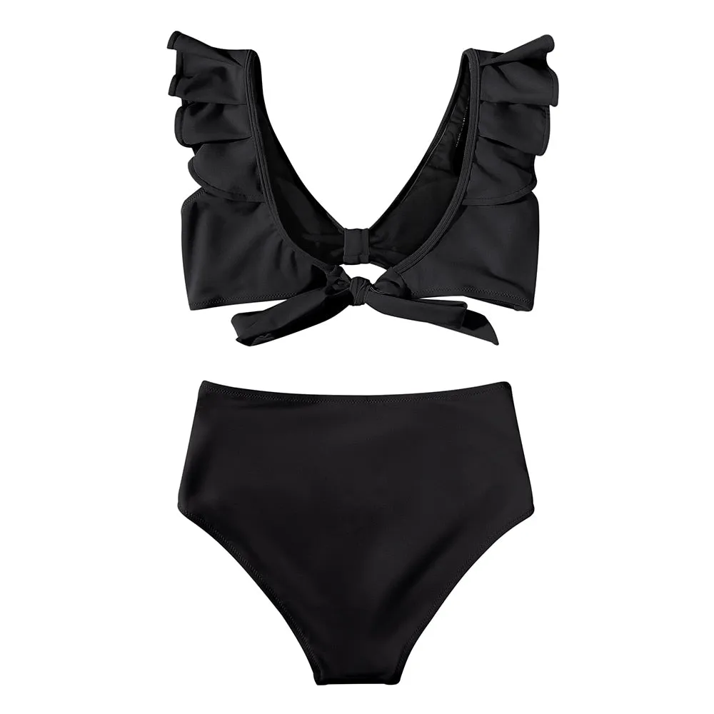 Pacific Paradise Rüschen-Bikini mit hoher Taille und Bauchkontrolle