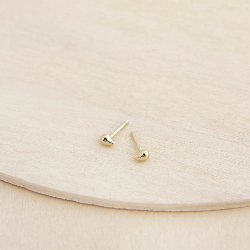 Paisley Stud Earrings - 14k Gold