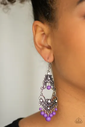 Paparazzi Earring ~ Colorfully Cabaret - Purple