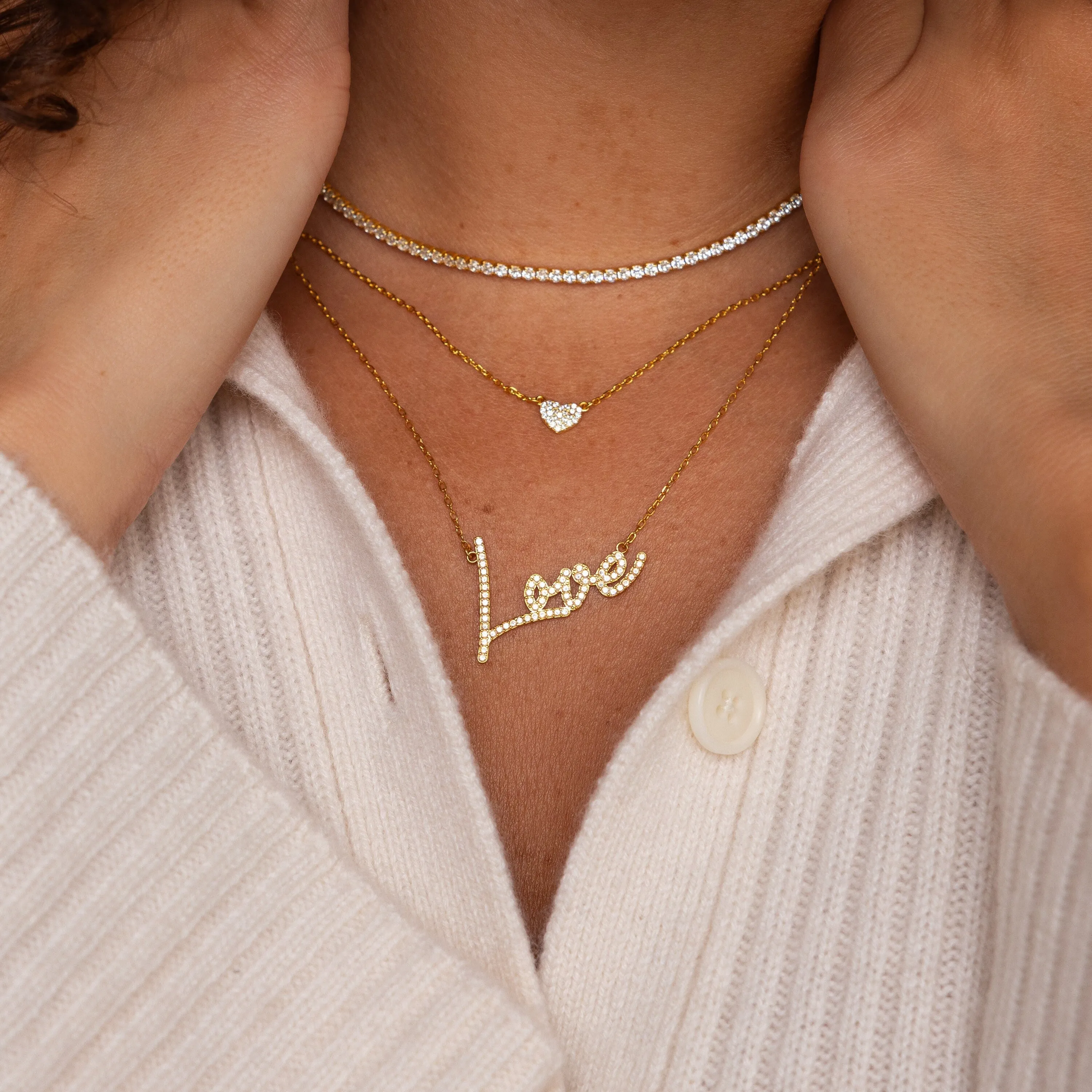 Pave Handwriting Necklace