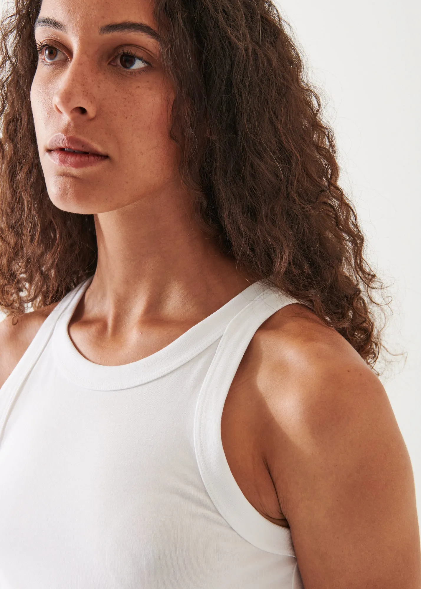 PIMA COTTON STRETCH HIGH NECK TANK