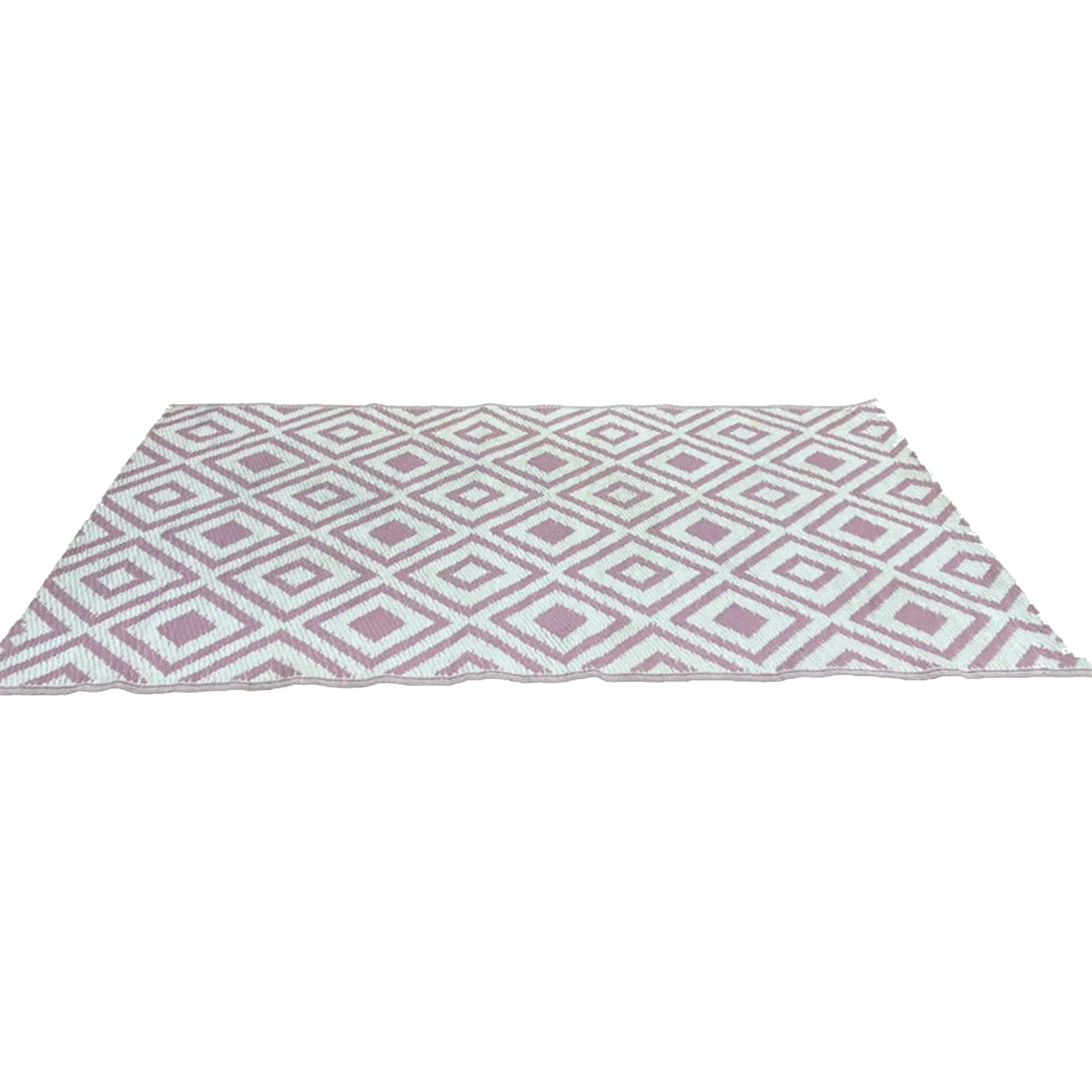 Pink Diamond Reversible Indoor or Outdoor Rectangular Matting - Recycled Polypropylene