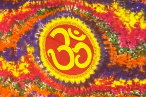 Psychedelic Tie Dye Om Cotton Tapestry ( Twin / Single )