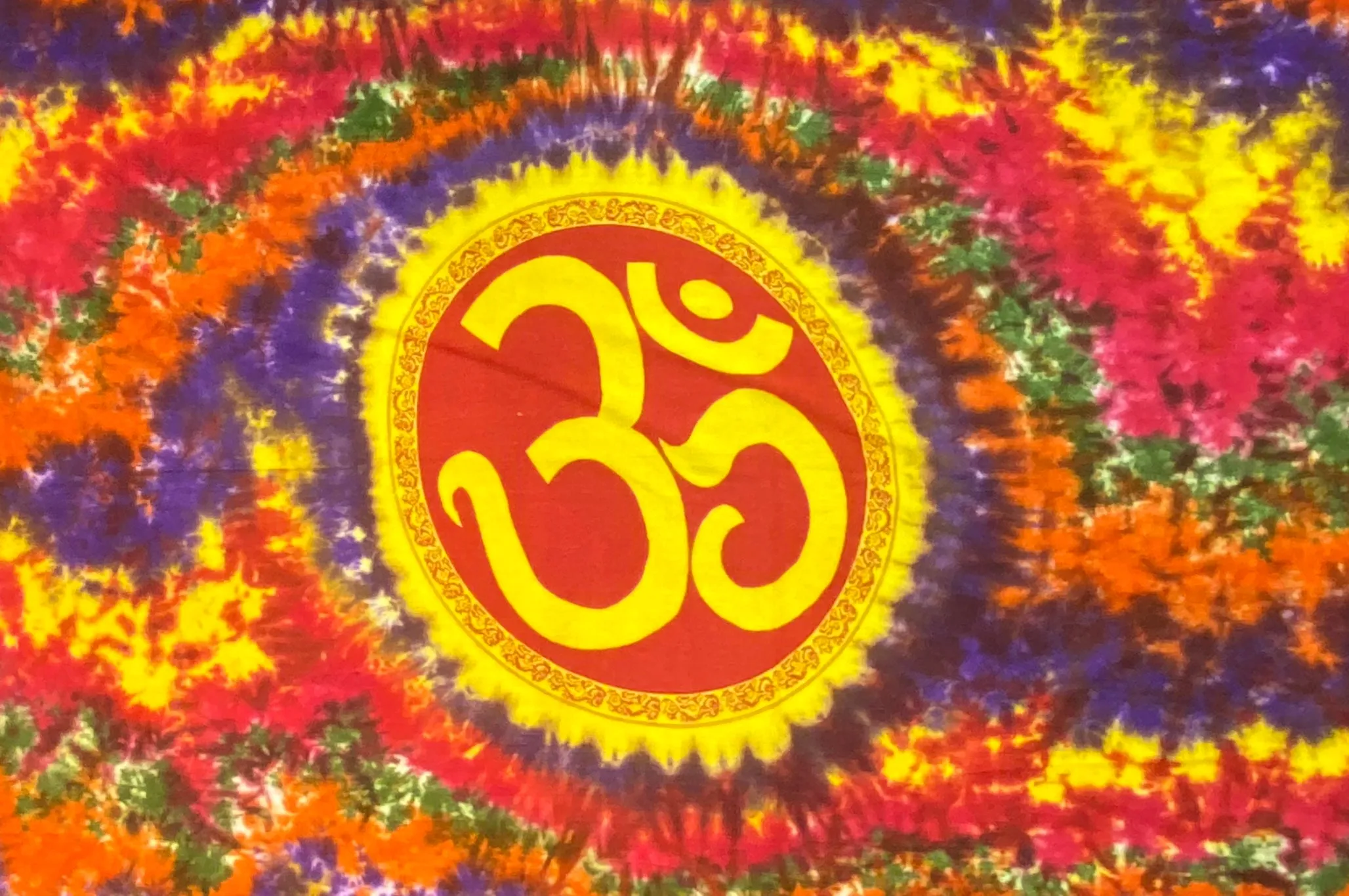 Psychedelic Tie Dye Om Cotton Tapestry ( Twin / Single )