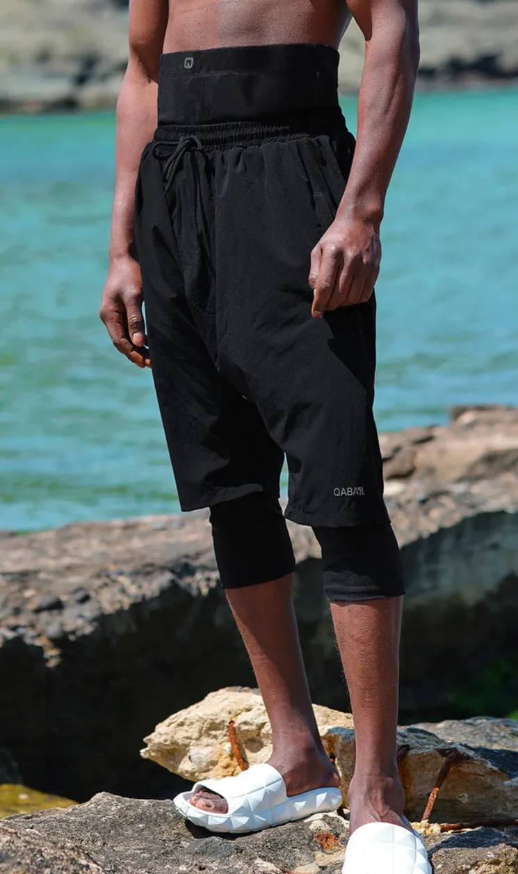 QL Halal Swim Shorts in Black and Black