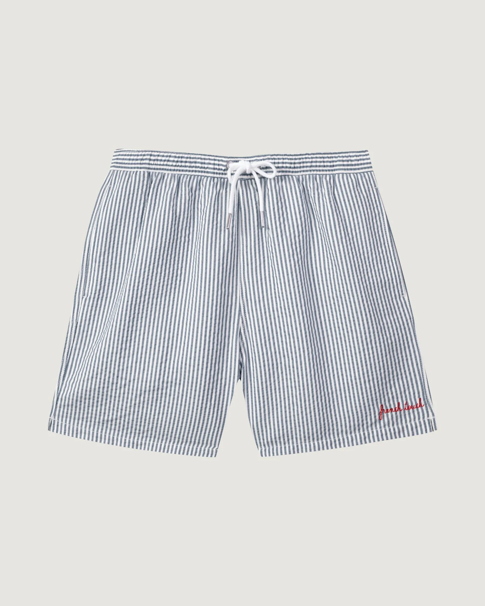 "French Touch" maillot seersucker swim shorts