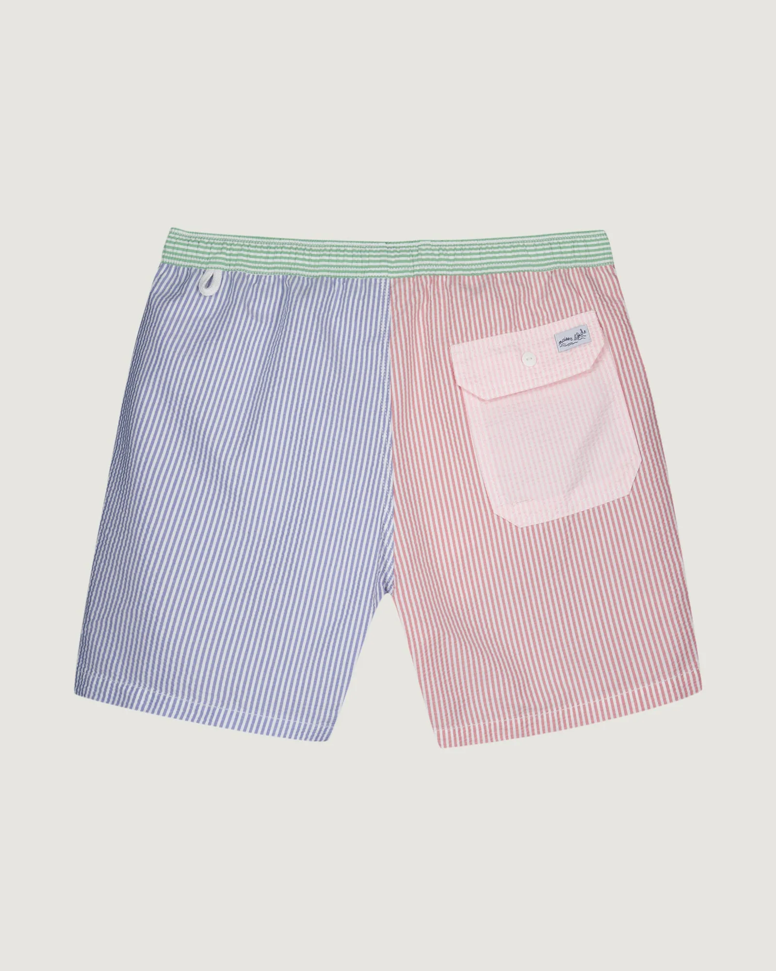 "French Touch" maillot seersucker swim shorts