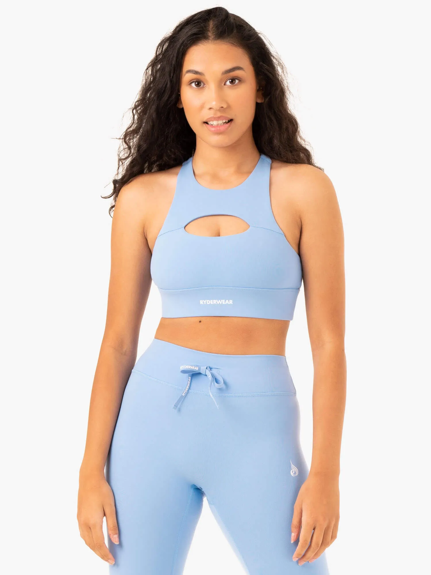 Replay Cut Out Sports Bra - Sky Blue