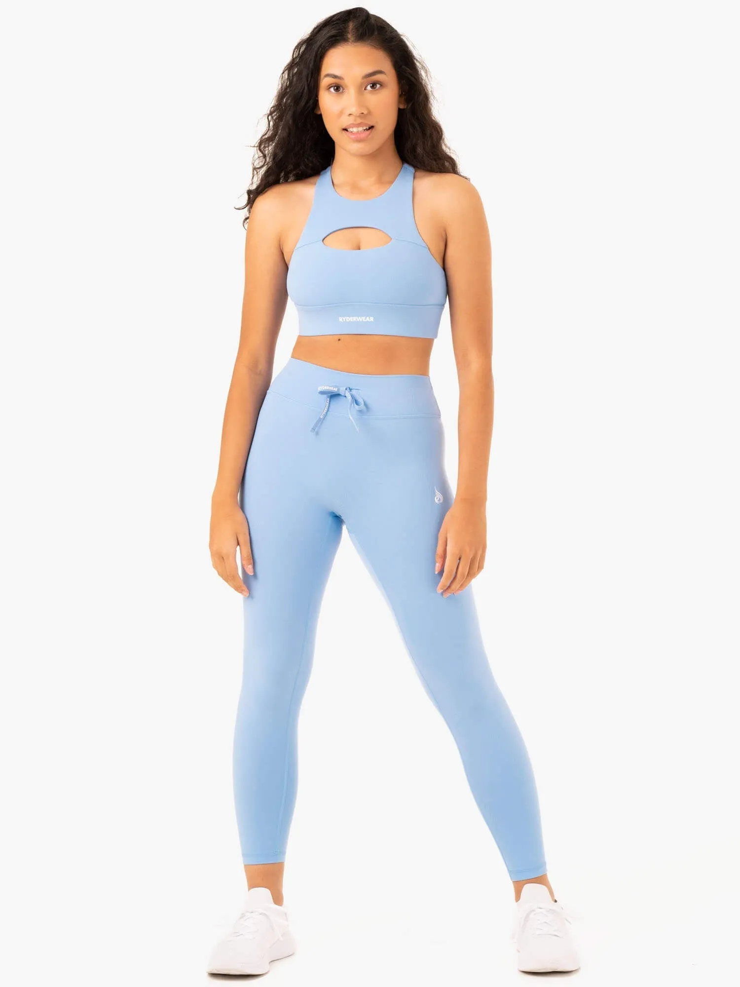 Replay Cut Out Sports Bra - Sky Blue