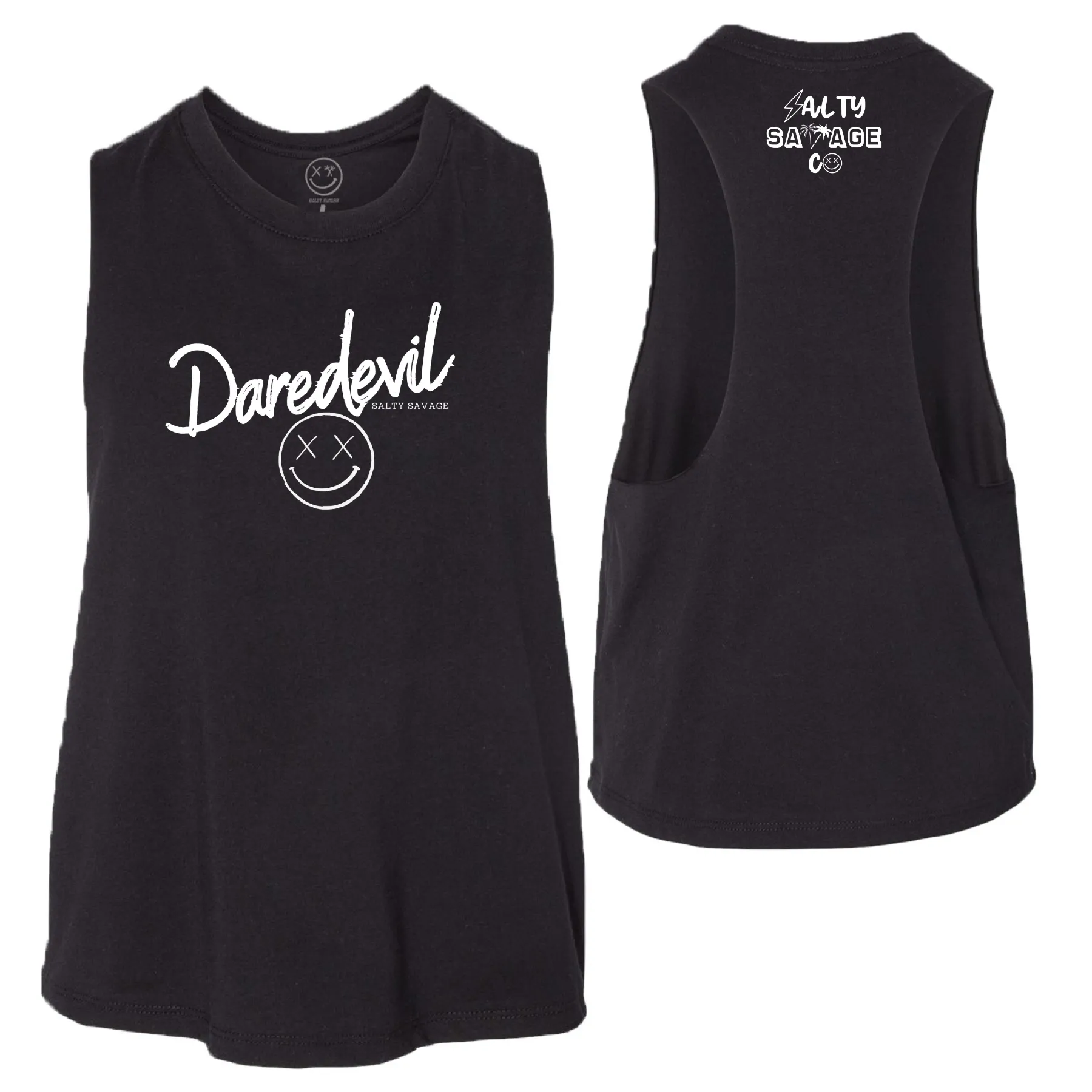 Salty Savage Ladies "Daredevil" Flowy Racerback Crop Tank