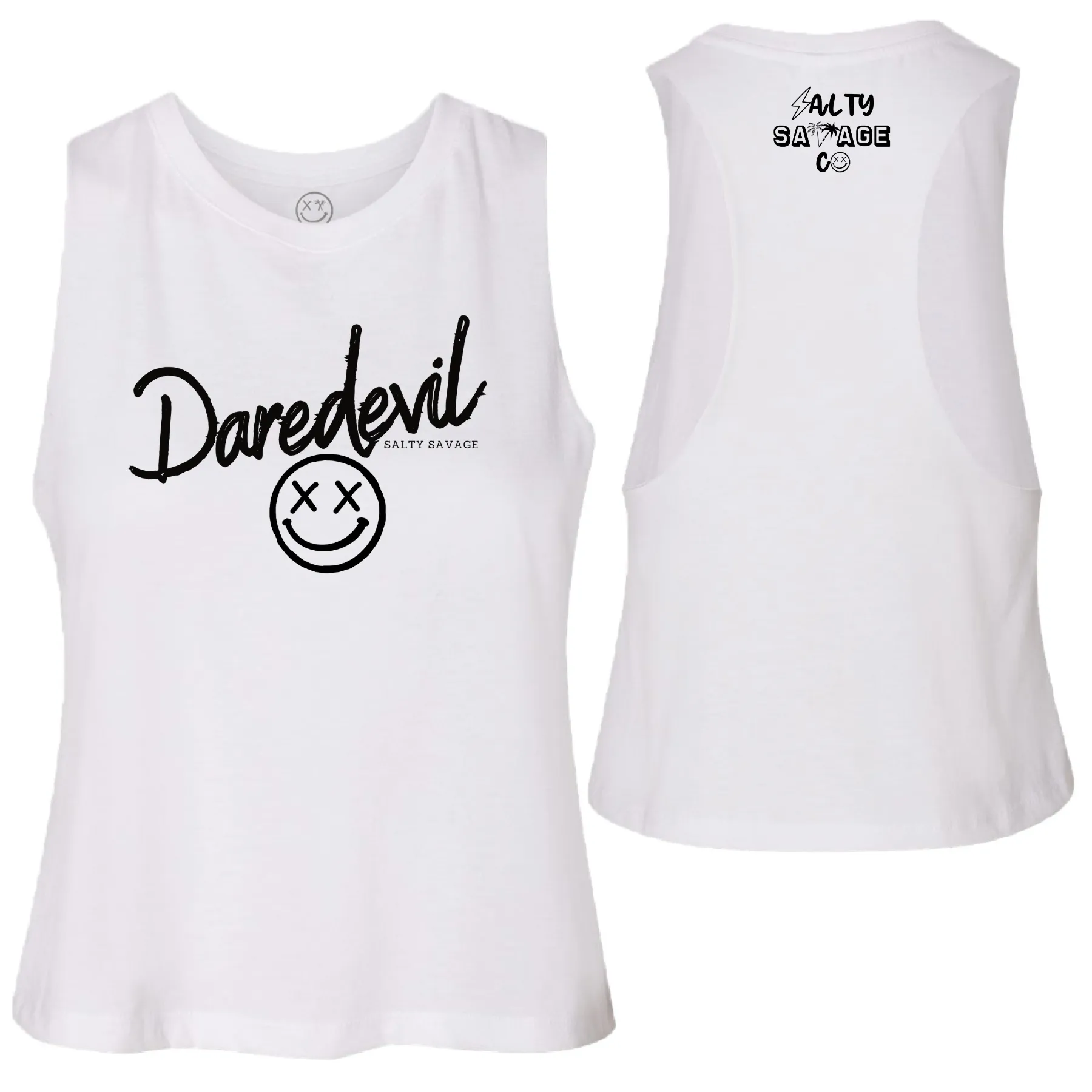 Salty Savage Ladies "Daredevil" Flowy Racerback Crop Tank