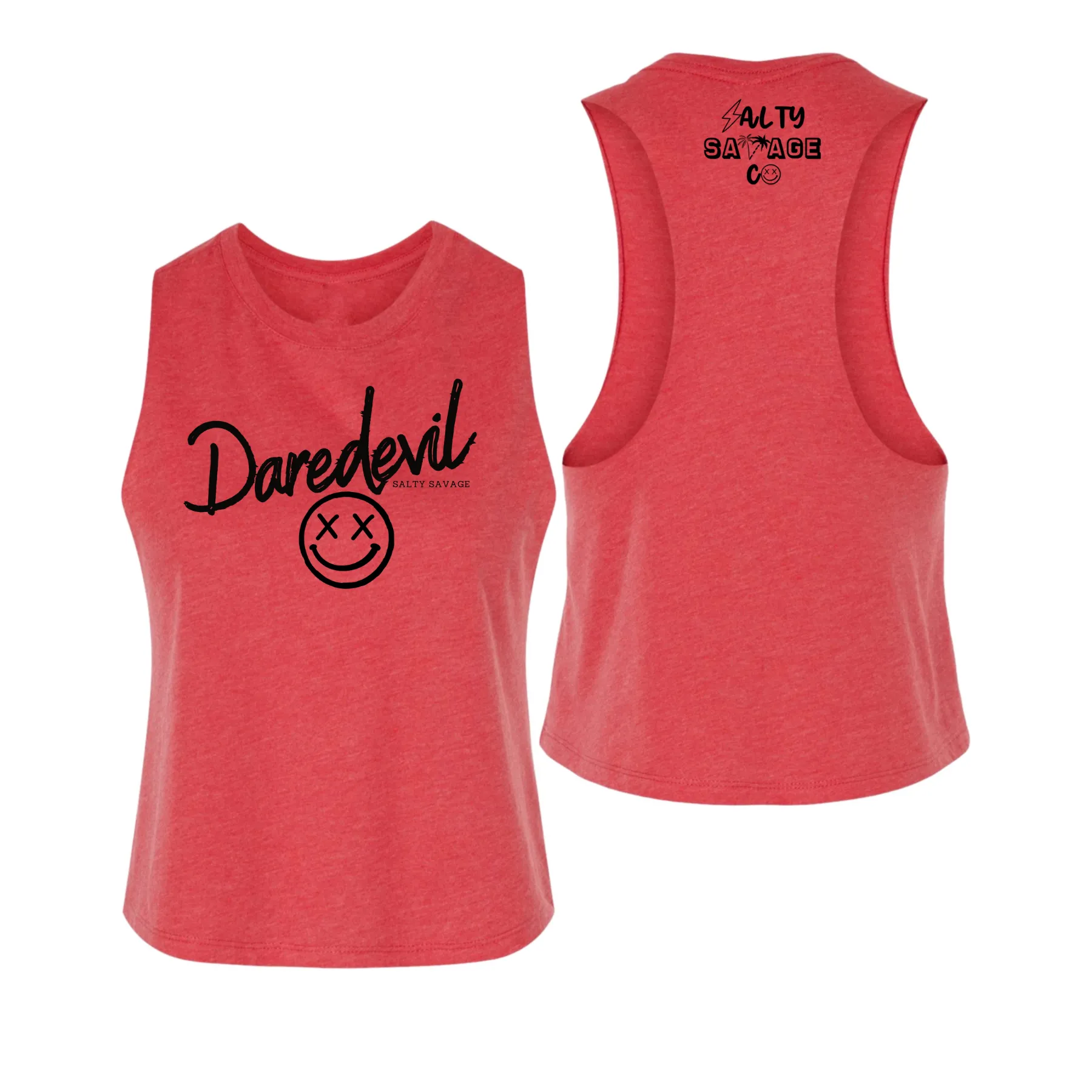 Salty Savage Ladies "Daredevil" Flowy Racerback Crop Tank