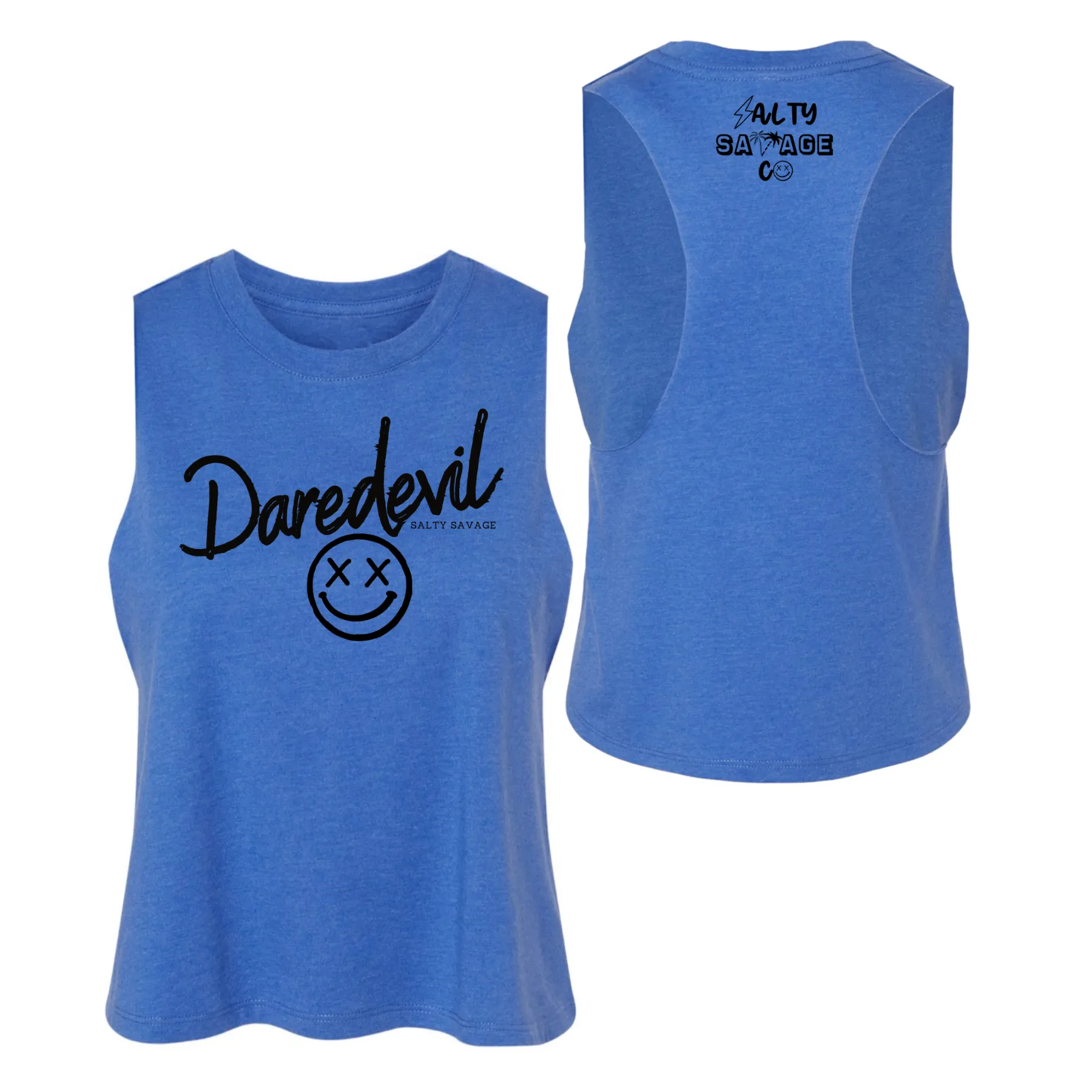 Salty Savage Ladies "Daredevil" Flowy Racerback Crop Tank