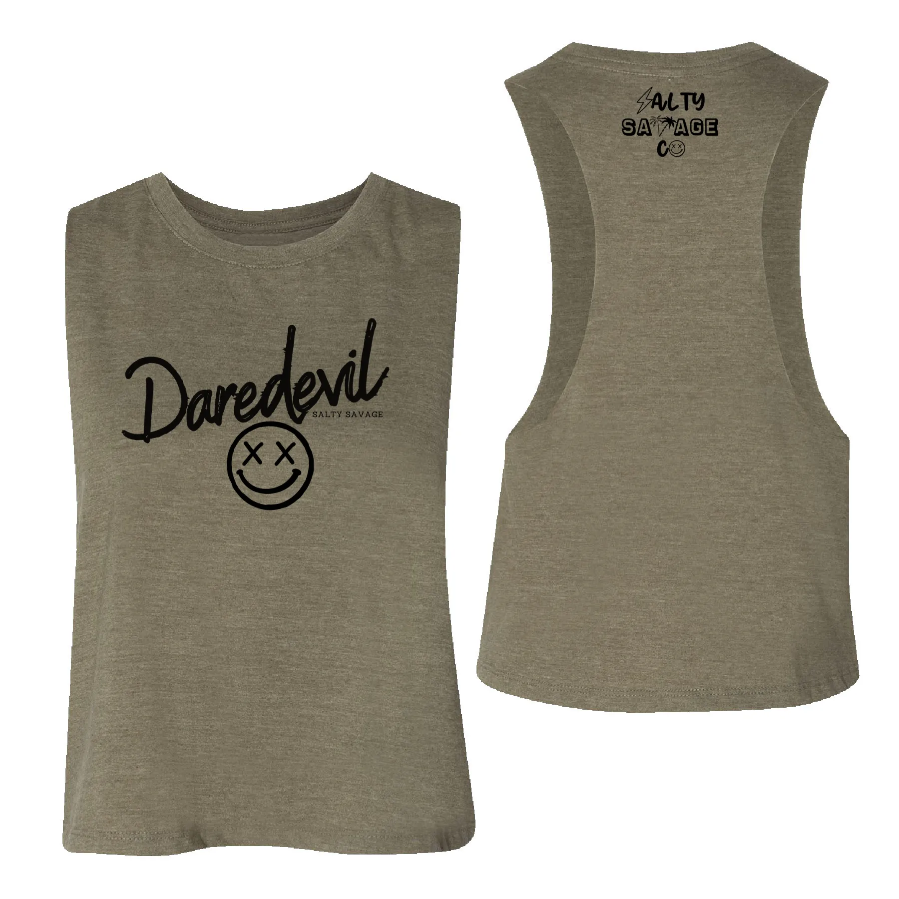 Salty Savage Ladies "Daredevil" Flowy Racerback Crop Tank