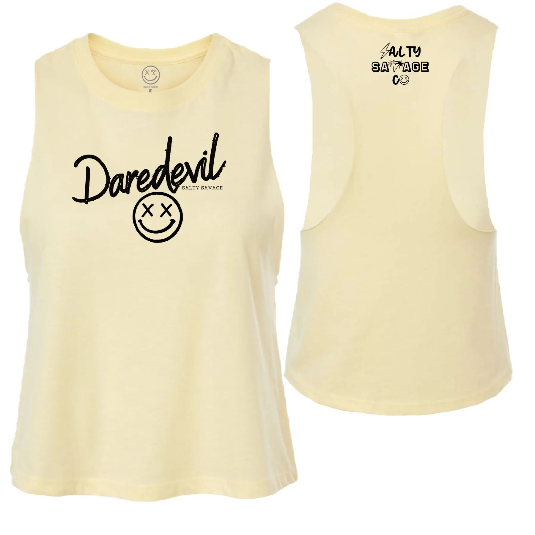 Salty Savage Ladies "Daredevil" Flowy Racerback Crop Tank