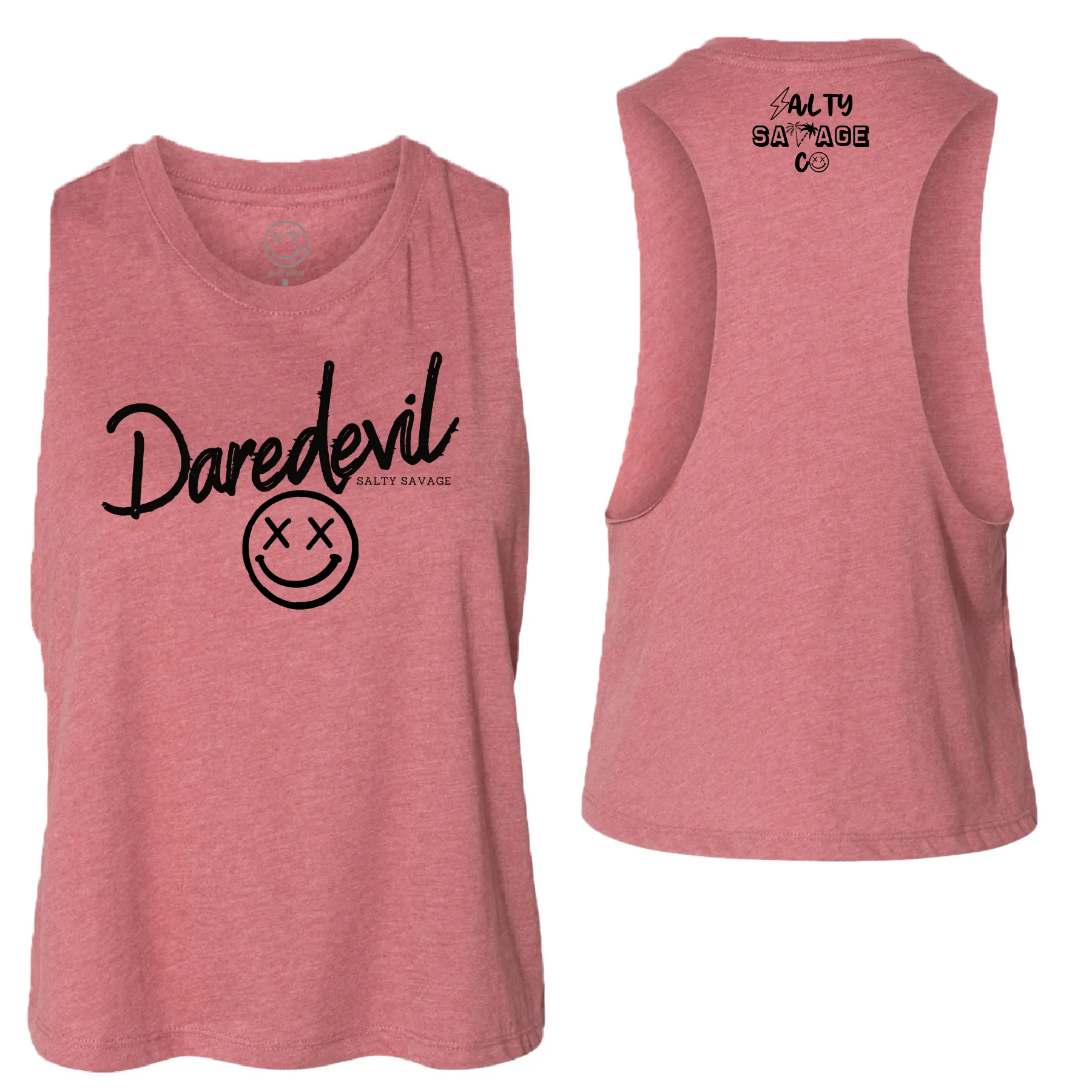 Salty Savage Ladies "Daredevil" Flowy Racerback Crop Tank