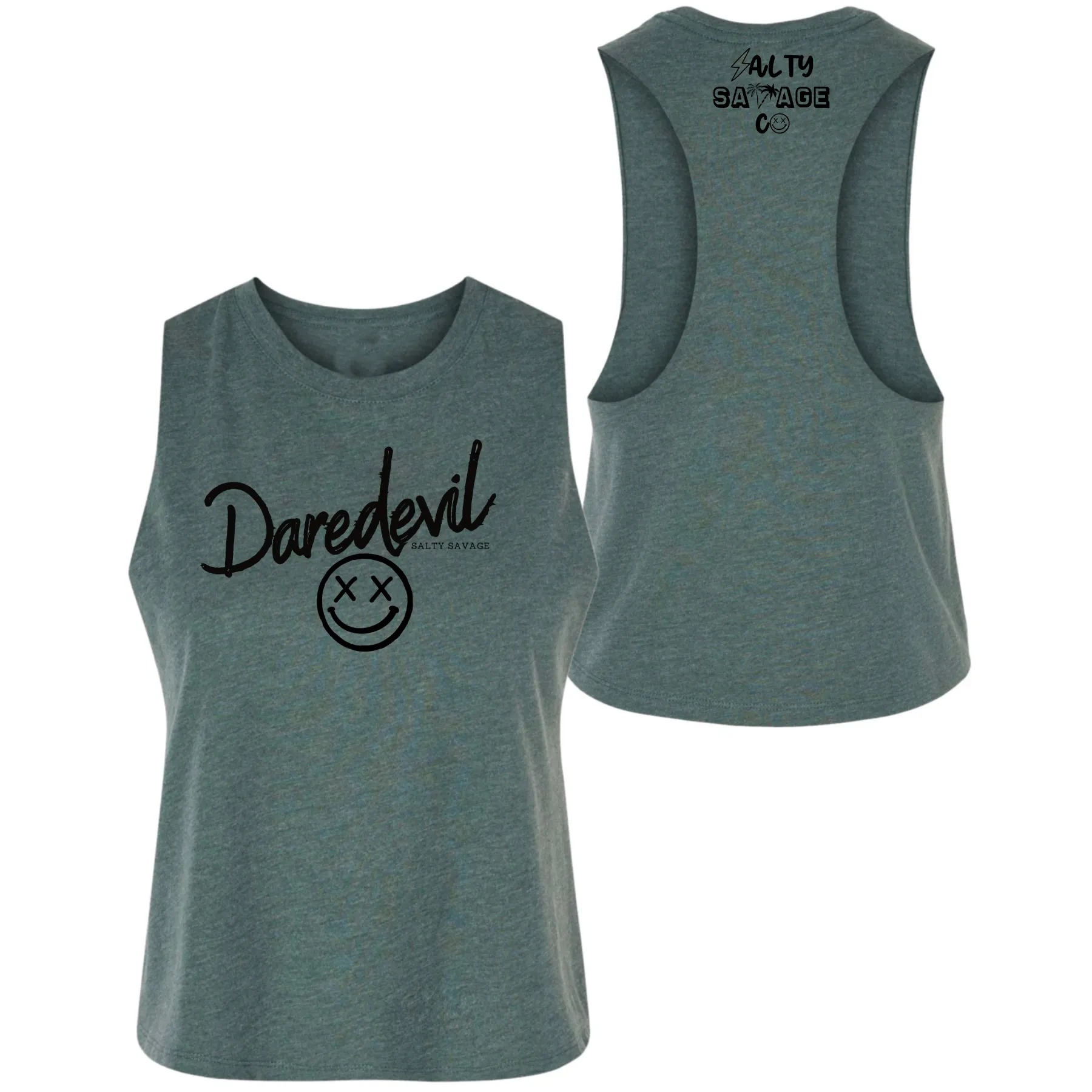 Salty Savage Ladies "Daredevil" Flowy Racerback Crop Tank