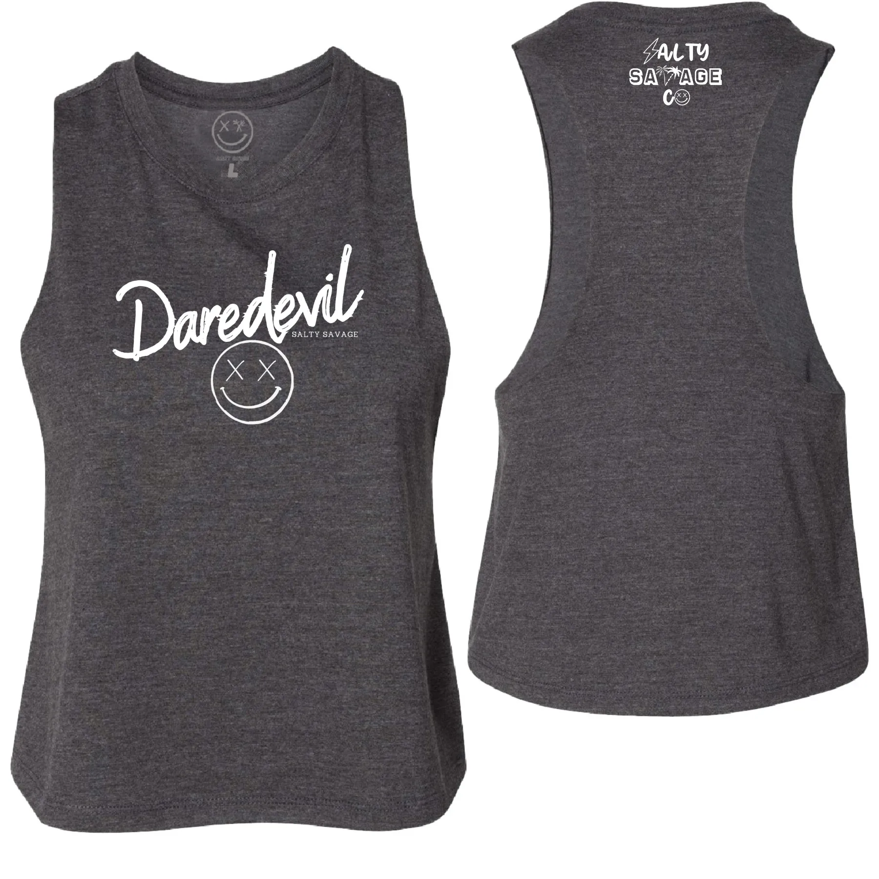 Salty Savage Ladies "Daredevil" Flowy Racerback Crop Tank